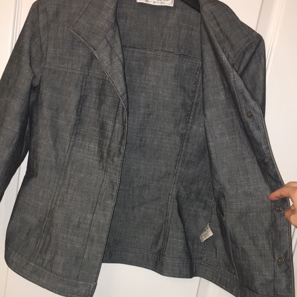 Dark Grey Patterned Blazer - Picture 15 of 17